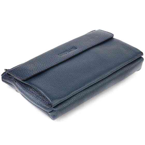 Чоловічий клатч з натуральної шкіри CANPELLINI 21550 Синій Київ