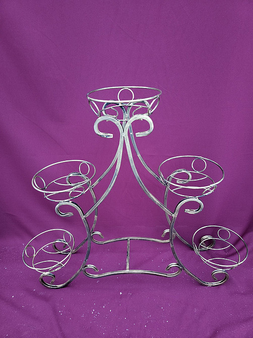 Підставка кована для квітів «Сани маленькі» на 5 вазонів (C-025) стійка під квіти, вазон Київ - фото 4