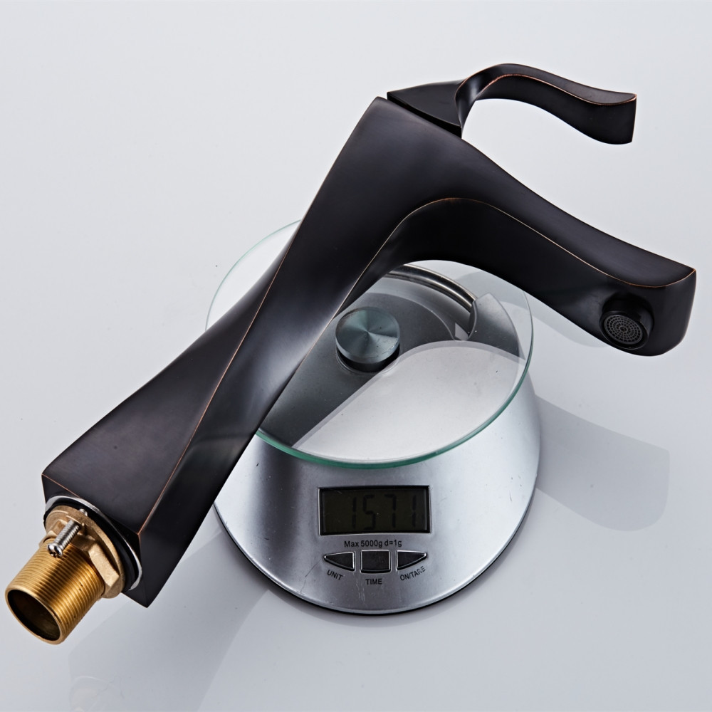 Дизайнерский смеситель для умывальника WanFan люкс качества, кран в ванную с одной ручкой матовый Черный Каменец-Подольский - изображение 3