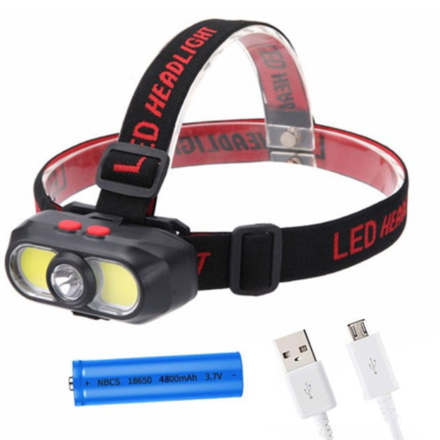 Фонарь налобный аккумуляторный KX-302-LED+2COB QX-84 Киев - изображение 1