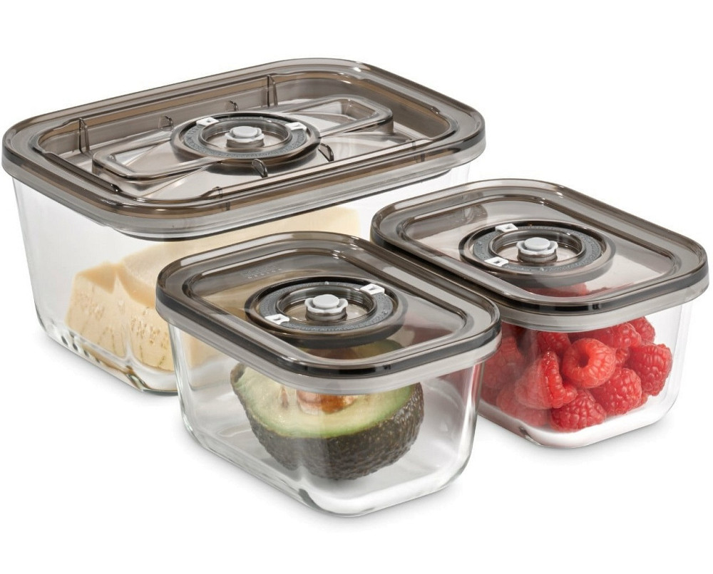 Набір Вакуумних контейнерів 3 шт зі скла 1500 мл та 500 мл + шланг з адаптером CASO (1177) Нововолинськ - фото 2