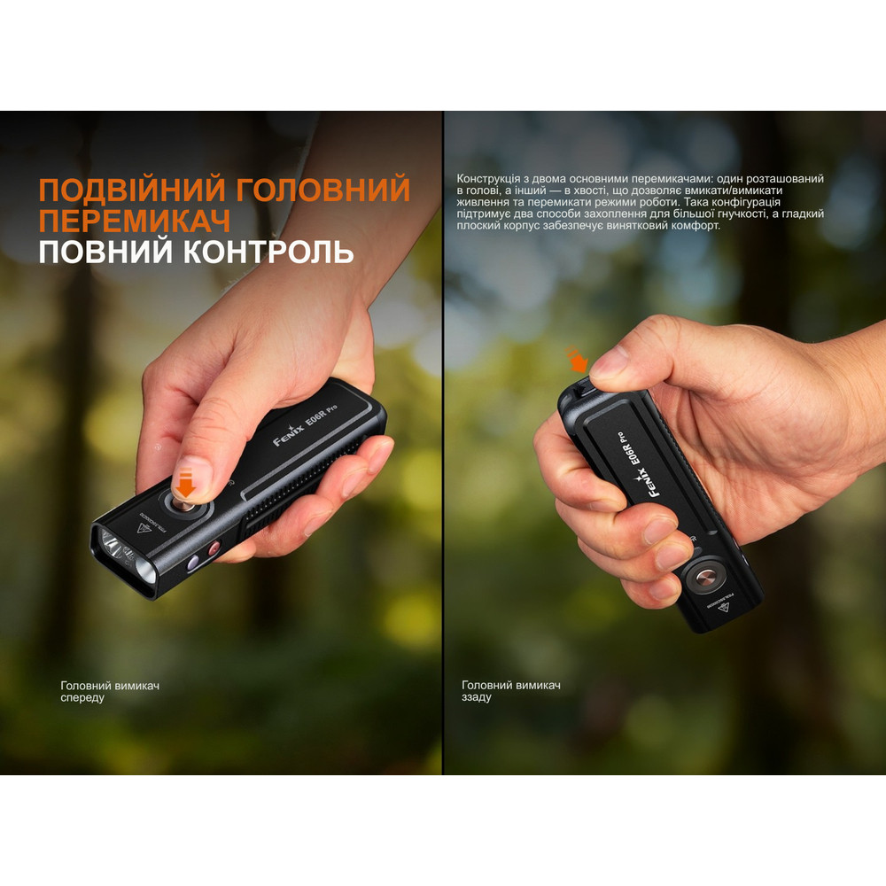 Ліхтар наключний Fenix E06R PRO, помаранчевий Київ - фото 12