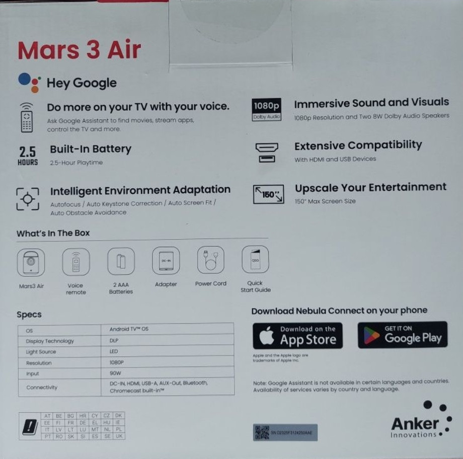 Мультимедійний проектор nebula mars air 3 anker. Харків - фото 2