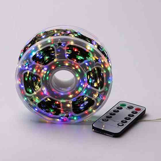 Гірлянда роса на пульті 200 метрів на 2000 led світлодіодів крапля на зеленому дроті мультиколор 2000L200MGML Коломия