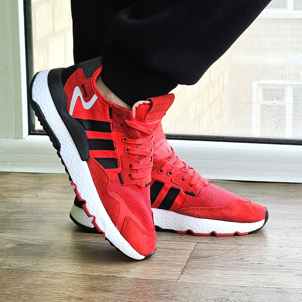 Летние Кроссовки Adidas Jogger Сеточка Красные Адидас Беговые Лёгкие (размеры: 41,42,43,44,45) Видео Обзор Днепр - изображение 4