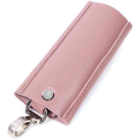 Чарівна жіноча шкіряна ключниця на кнопках GRANDE PELLE 11641 Пудровий Київ