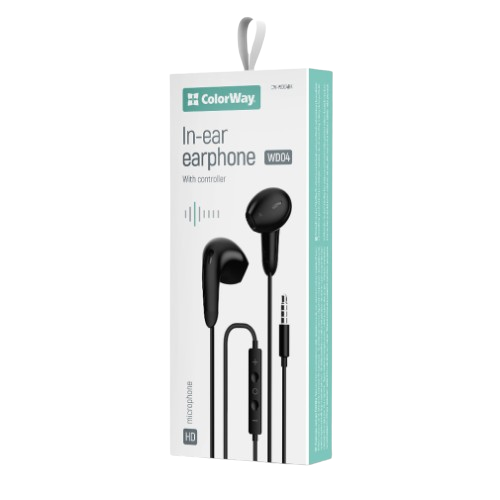 Навушники ColorWay Wired Earphone CW-WD04BK 3,5мм mini-jack чорний Житомир - фото 3
