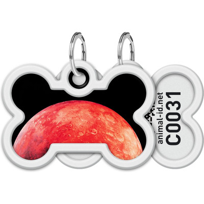 Адресник для животных WAUDOG Smart ID с QR паспортом "Марс", кость 40х28 мм (231-4031) Винница - изображение 1