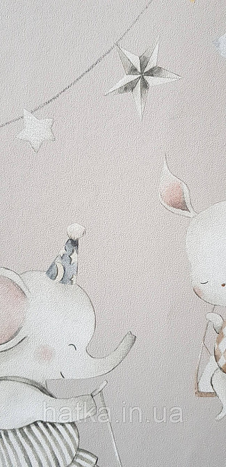 Шпалери флізелінові еко Rasch Kids World II 0.53х10 дитячі цирк шатри звірі гірлянди велосипеди на кремовому Київ - фото 4