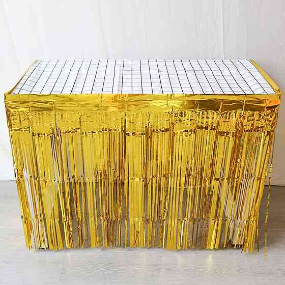 Дождик широкий на стену и стол 74 см на 274 см золотистый Киев