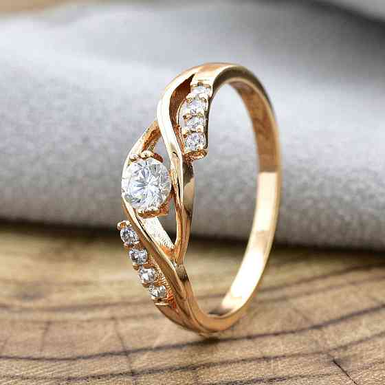 Кольцо 21 размер Xuping, (ширина 6мм, вес 1.8г), позолота 18К Киев