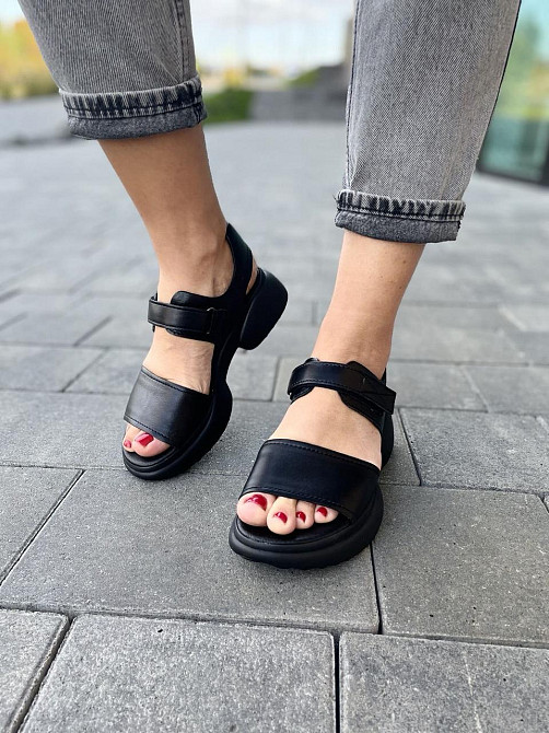 teona Босоніжки жіночі TEONA 108 чорні (літо, шкіра натуральна) (4096) Коломия - фото 7