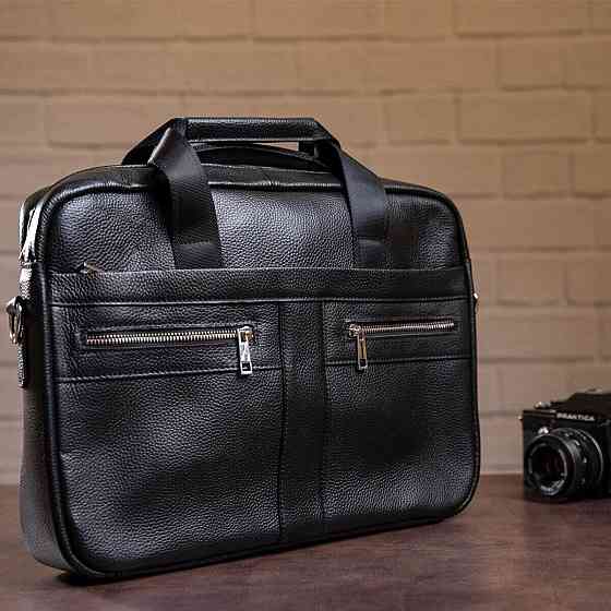 Сумка мужская Vintage 14625 кожаная Черная Киев