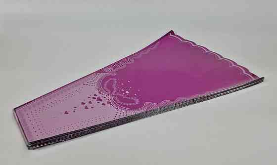 Конусне паковання під квіти h70/15низ/45верх метал малиновий (100 шт.) візерунок136 (4) (100 шт) Харків