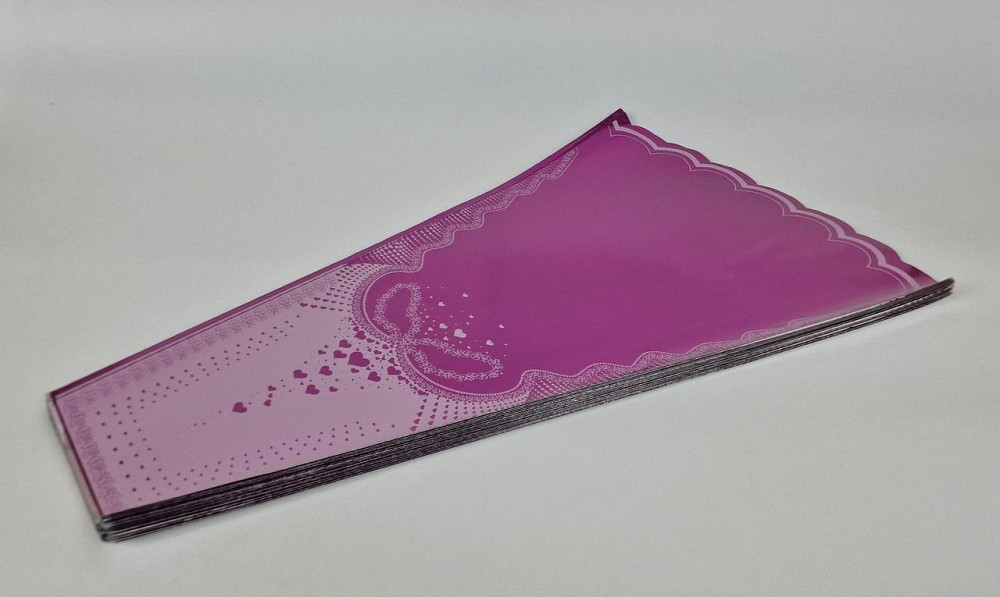 Конусне паковання під квіти h70/15низ/45верх метал малиновий (100 шт.) візерунок136 (4) (100 шт) Харків - фото 1