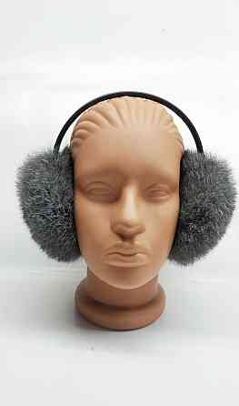 Хутряні навушники дитячі з кролика Графітовий Харків