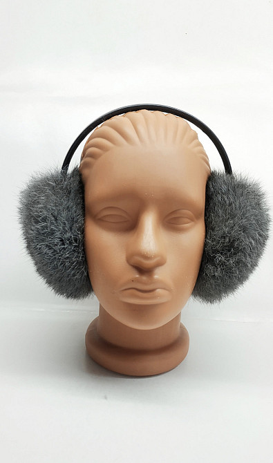 Хутряні навушники дитячі з кролика Графітовий Харків - фото 3