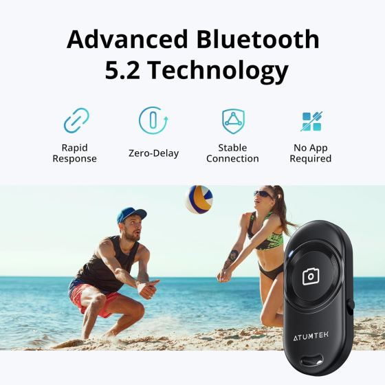 Bluetooth-пульт для селфі ATUMTEK (Набір 2 шт.) Бездротова кнопка затвора камери для iPhone та Android Чорний Київ