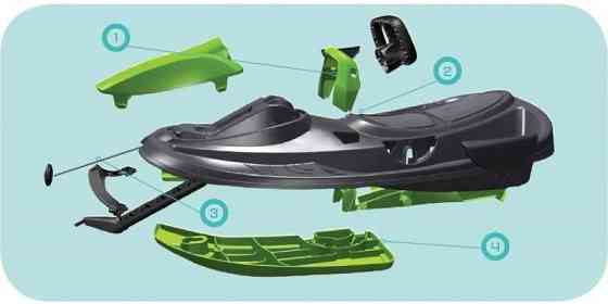 Дитячі санки Stratos з гальмом і кермом для дітей Чорний Київ