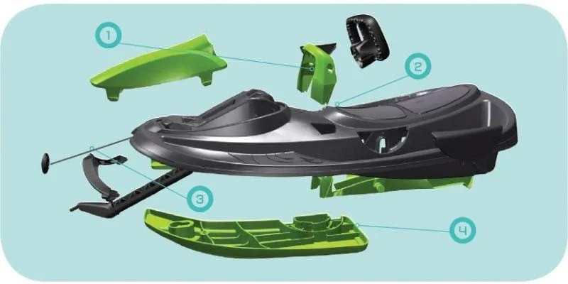 Детские санки Stratos с тормозом и рулем для детей Черный Киев - изображение 3