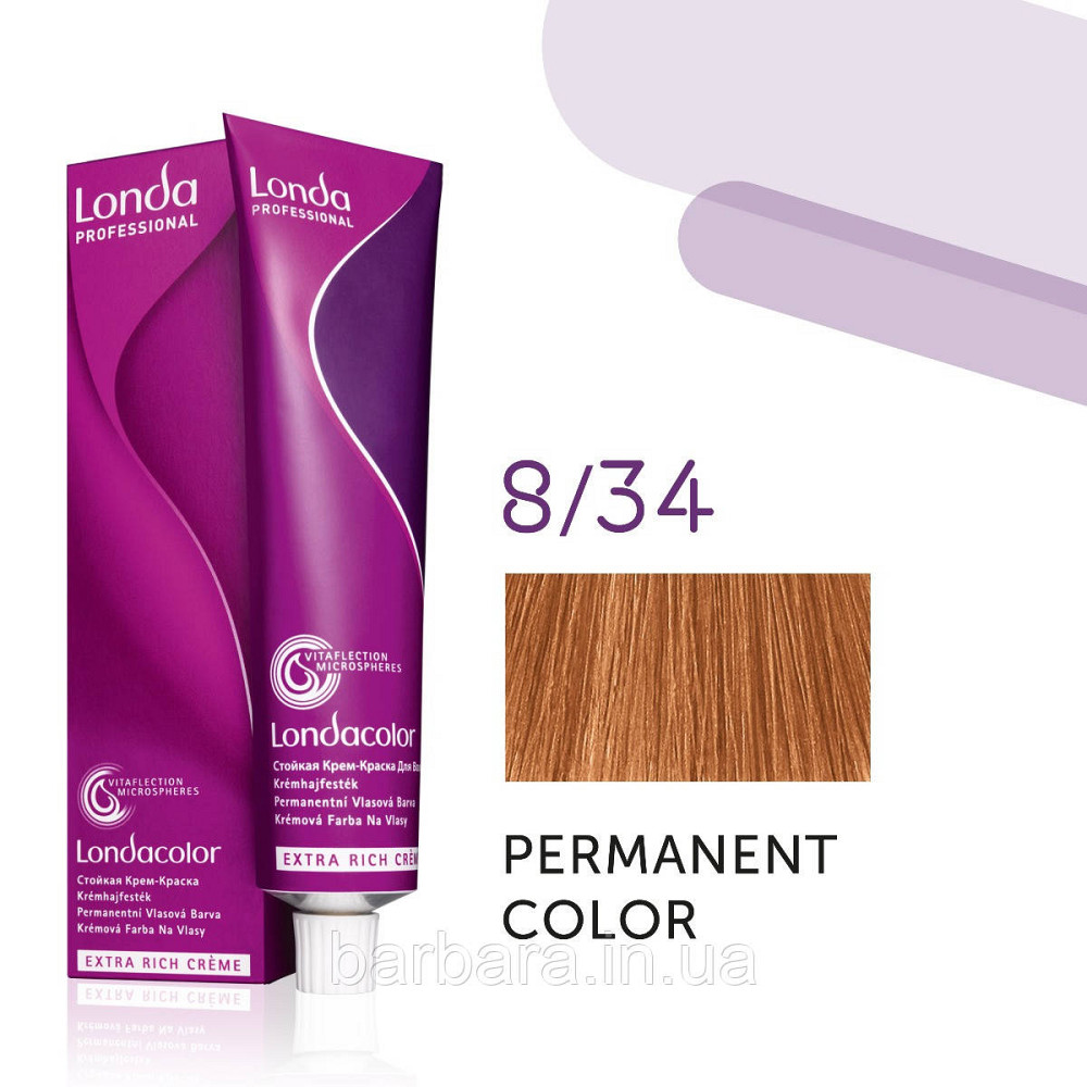 Краска для волос Londa Сolor Permanent Professional 8/34 светлый блонд золотисто-медный Киев - изображение 1