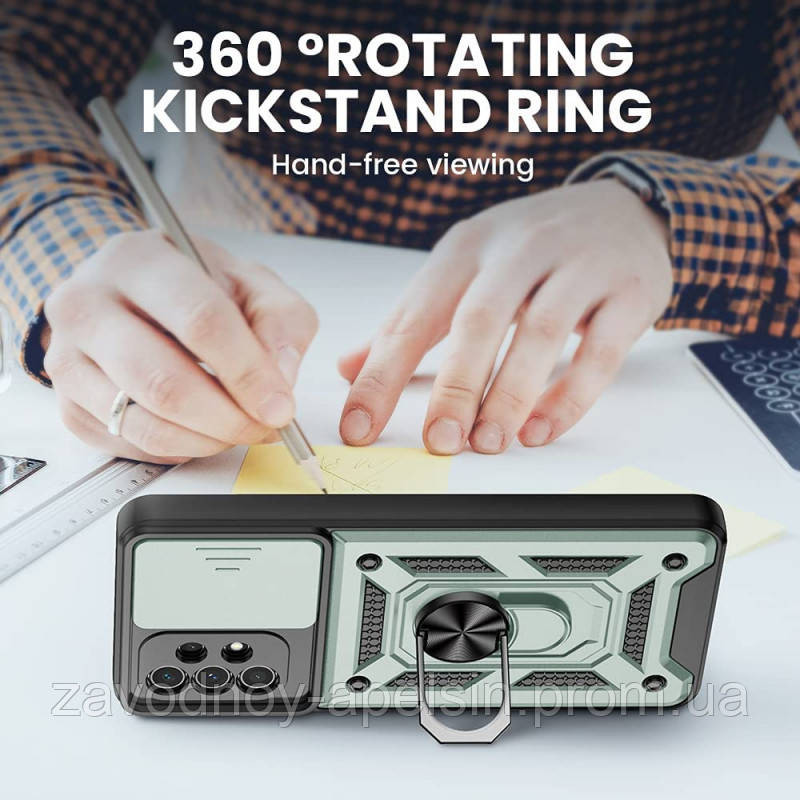 Samsung A73 A736 Противоударный чехол Hybrid (кольцо + шторка) Одесса - изображение 5