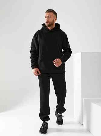 Чоловічий спортивний теплий костюм на флісі Чорний 54/56 Харків