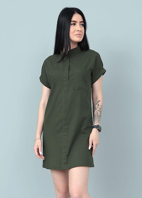 Жіноча лляна сукня літня "Avrora" оптом та по дропшипінгу | Норма 42-44, Хакі Київ - фото 5