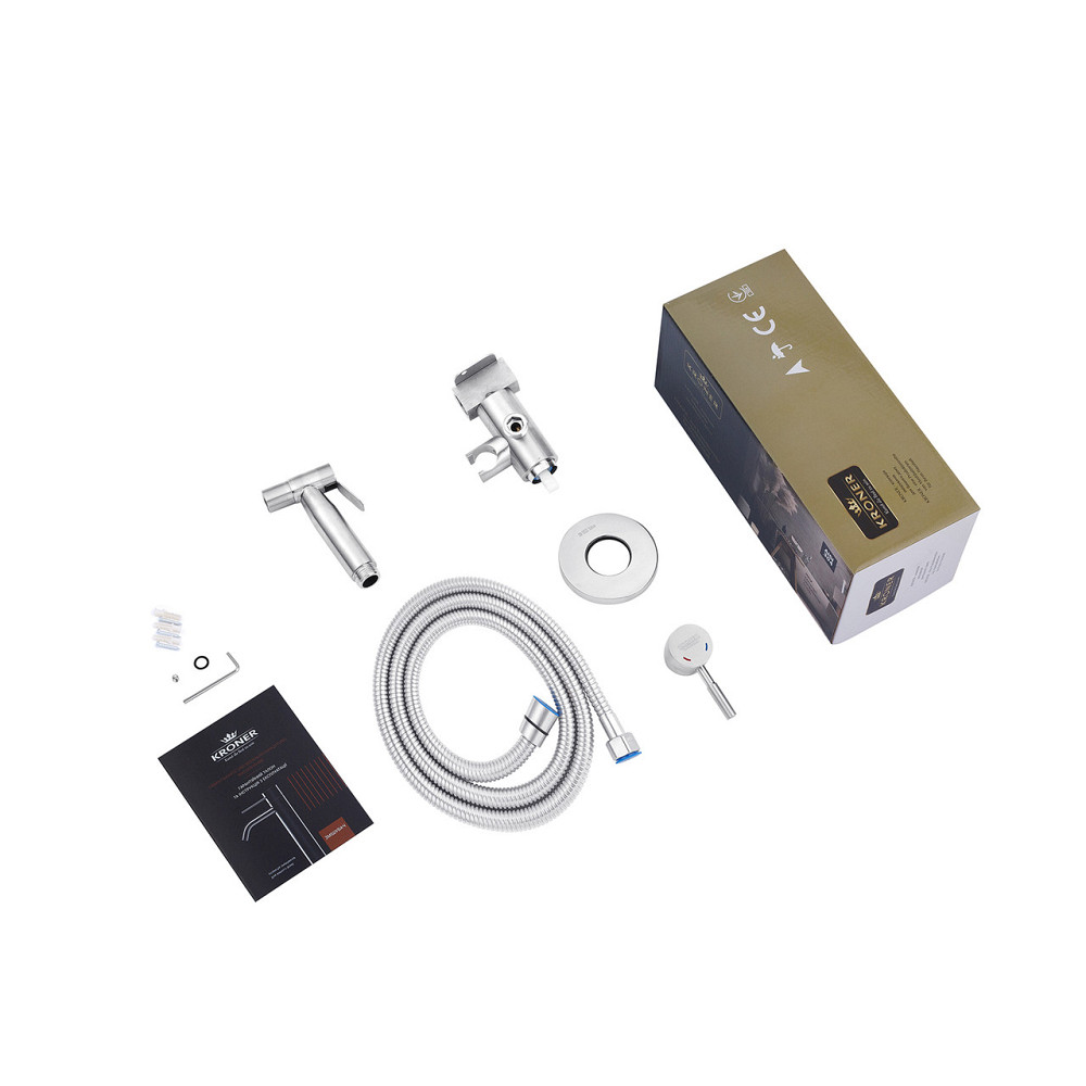 Смесители с гигиеническим душем Kroner KRP Edelstahl Klassisch - ESG053 сатин Киев - изображение 7