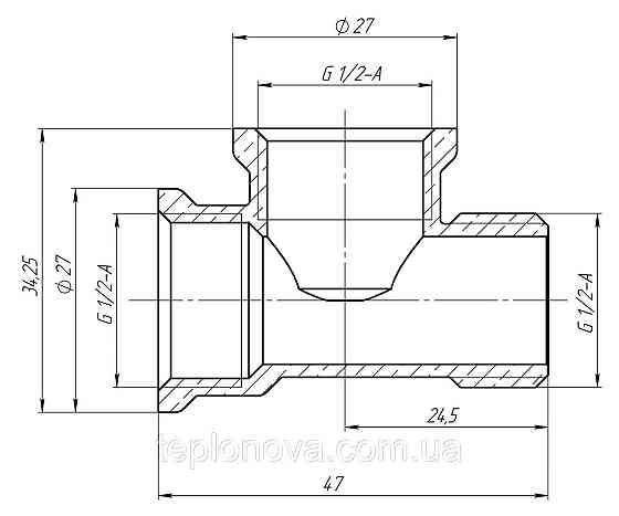 Трійник 1/2" ВВЗ латунний LT334S OPTIMUM Чернівці