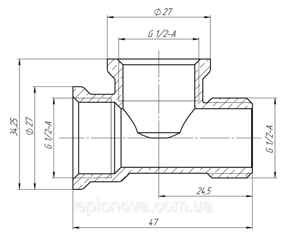 Трійник 1/2" ВВЗ латунний LT334S OPTIMUM Чернівці - фото 3