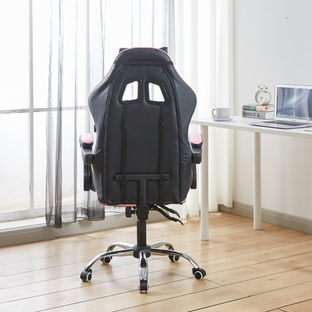 Кресло геймерское компьютерное игровое Bonro BN-810 с подставкой для ног Розовый Киев - изображение 3