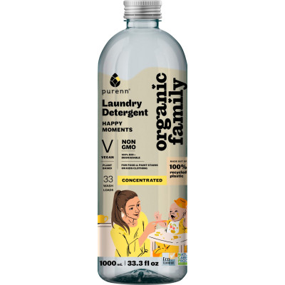 Гель для стирки Purenn Organic Family Happy Moments для детских вещей с Ромашкой 1 л (4751024880463) Винница - изображение 2