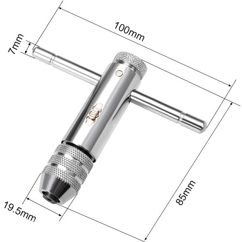 Вороток Т-образный держатель с набором метчиков М3-М8 Винница - изображение 3