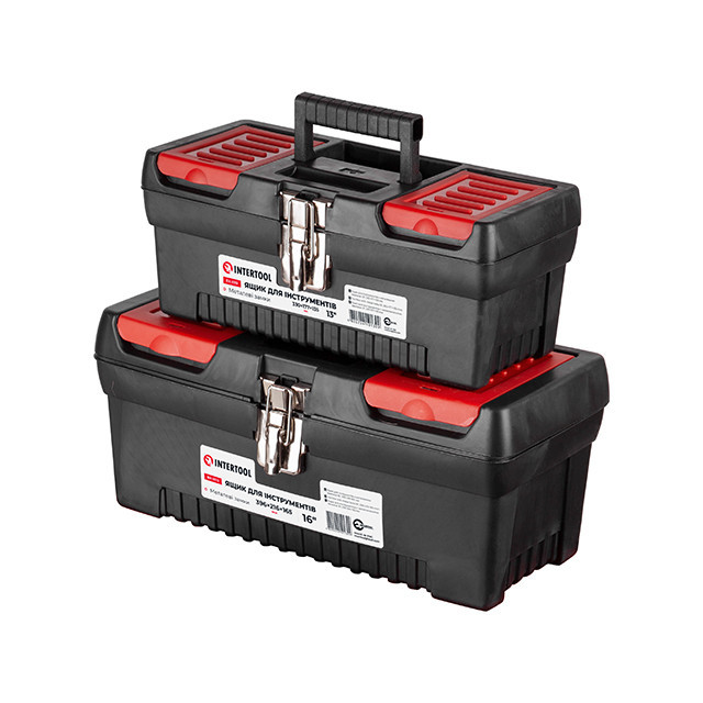 Комплект ящиків для інструментів з метал. замками, 2 шт. (BX-1013 12,5", BX-1016 16") INTERTOOL BX-0009 Київ - фото 1