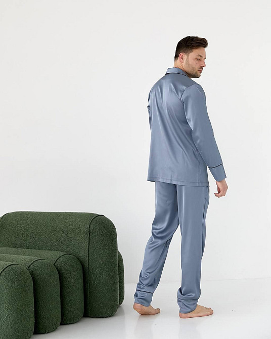 Мужская пижама шелк Шоколадный L Харьков - изображение 2