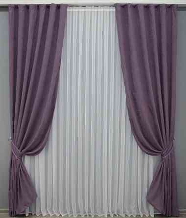 Комплект готовых штор VR-Textil Микровелюр SPARTA № 837ш Лавандовый 150х250 см 2 шт (39-208) Киев