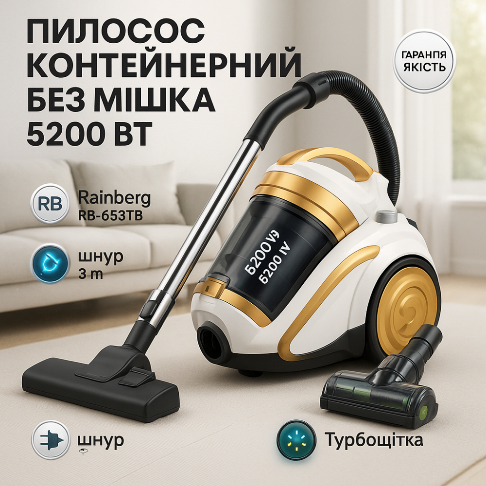 Пылесос без мешка циклонный колбовый, Легкий контейнерный пылесос Колбовый безмешковый мощный PL-17 Львов - изображение 13