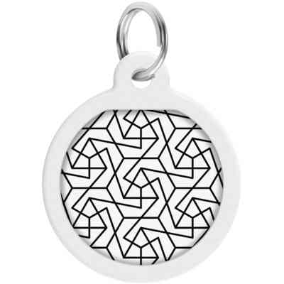 Адресник для животных WAUDOG Smart ID с QR паспортом "Геометрия", круг 25 мм (0625-0202) Винница