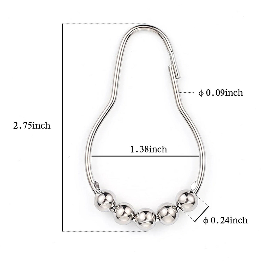 Кільця на шторку у ванну кімнату металеві у срібному кольорі 12 штук Кам'янець-Подільський - фото 3