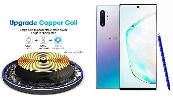 Беспроводное зарядное устройство Copper до 30W для Motorola Edge 70, USB-C, LED Киев