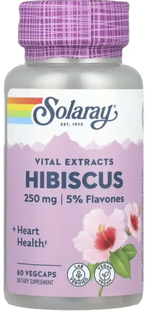 Гибискус экстракт цветков Solaray Hibiscus Flower Extract 250mg 60 вег капс Киев
