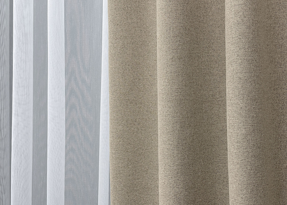 Комплект штор VR-Textil 100% блэкаут ASHEN NIGHT 150х270 2шт и Тюль 600х270 1853ш-1153т бежевый с белым 71-086/5 Киев - изображение 8