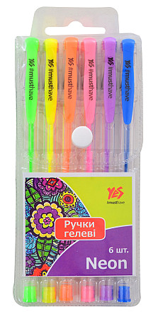 Набір ручок гелевих 6кол 