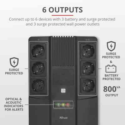 Источник бесперебойного питания Trust Maxxon 800VA UPS (23326_TRUST) Винница