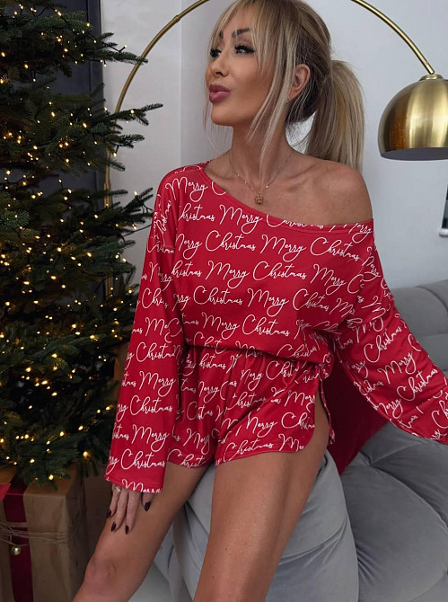 Жіноча стильна різдвяна піжама трійка, з тканини: софт Одеса - фото 5