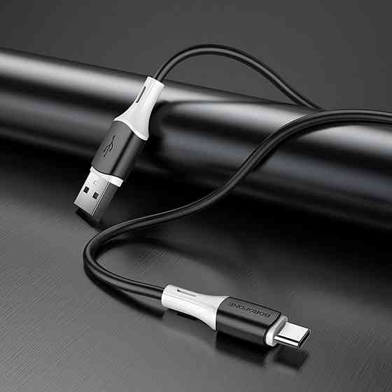 Кабель BOROFONE BX79 USB to Type-C 3A, 1m, silicone, silicone connectors, Black Киев