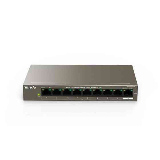 Комутатор TENDA TEF1109P-8-63W (1xFE+8xFE PoE, 58 Вт max) Ні Харків