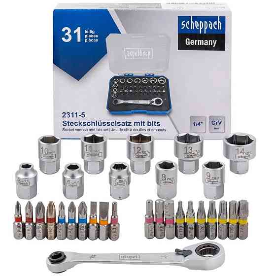Набір інструментів 31 предмет 1/4 Scheppach SCH-2311-5 Одеса