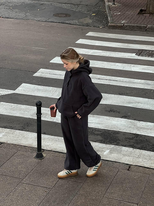 Женский теплый базовый костюм двойка из двухстороннего флиса . Графит, 46/48 Одесса - изображение 10